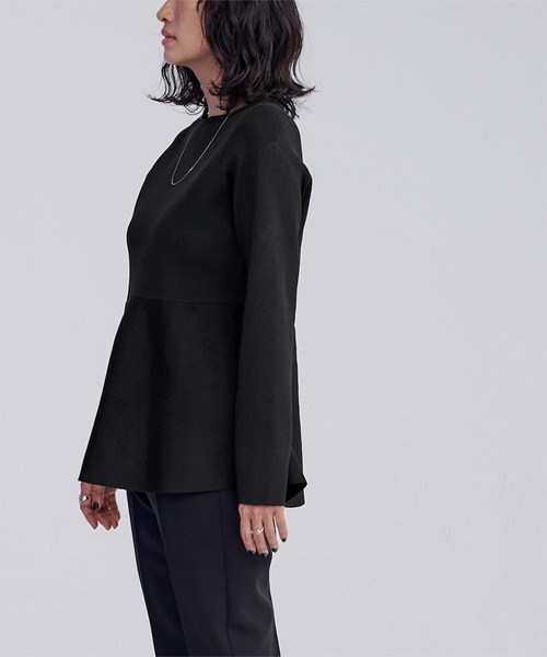 UR'S（ユアーズ）の「バックパールペプラムニットトップス（ニット/セーター・レディース・ブラック/ネイビー/ベージュ・S/M/L）」の11枚目の写真