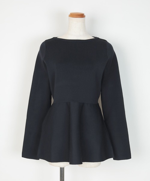 UR'S（ユアーズ）の「バックパールペプラムニットトップス（ニット/セーター・レディース・ブラック/ネイビー/ベージュ・S/M/L）」の10枚目の写真