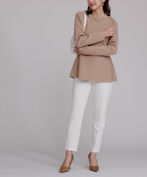 UR'S（ユアーズ）の「バックパールペプラムニットトップス（ニット/セーター・レディース・ブラック/ネイビー/ベージュ・S/M/L）」の5枚目の写真