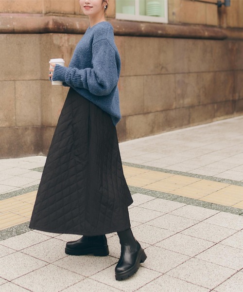 titivate（ティティベイト）の「ｷﾙﾃｨﾝｸﾞﾌﾚｱｽｶｰﾄ（スカート・レディース・アイボリー/グレイッシュベージュ/ブラック・M/L/S）」の15枚目の写真