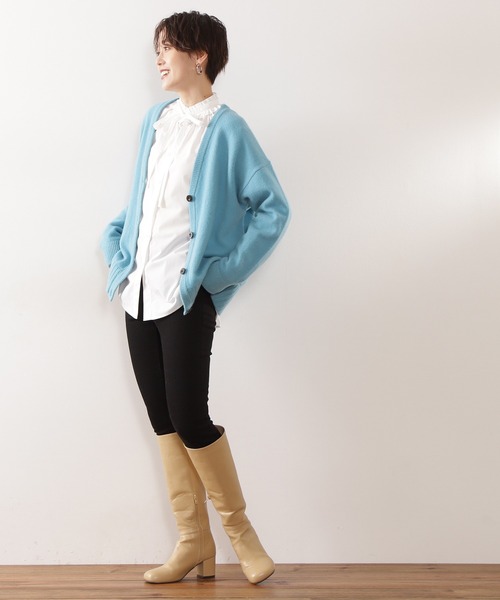 N.（N. Natural Beauty Basic）（エヌエヌナチュラルビューティーベーシック）の「◆デンスホワイトニットカーディガン（カーディガン/ボレロ・レディース・オフホワイト/イエロー/ブルー・MEDIUM）」の12枚目の写真