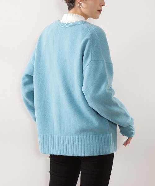 N.（N. Natural Beauty Basic）（エヌエヌナチュラルビューティーベーシック）の「◆デンスホワイトニットカーディガン（カーディガン/ボレロ・レディース・オフホワイト/イエロー/ブルー・MEDIUM）」の4枚目の写真