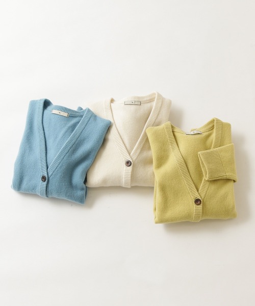 N.（N. Natural Beauty Basic）（エヌエヌナチュラルビューティーベーシック）の「◆デンスホワイトニットカーディガン（カーディガン/ボレロ・レディース・オフホワイト/イエロー/ブルー・MEDIUM）」の13枚目の写真