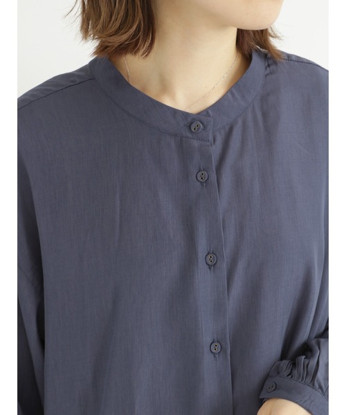 Samansa Mos2 blue（サマンサモスモスブルー）の「前後2way裾ギャザーチュニックブラウス（シャツ/ブラウス・レディース・ブルー/キャメル/チャコール・ﾌﾘ-）」の16枚目の写真