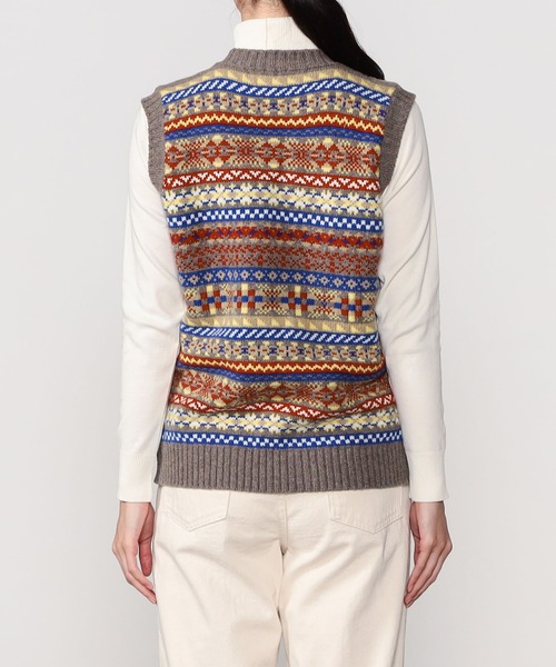 LAURENCE J SMITH フェアアイル クルーネックベスト Laurence J Smith（ローレンスジェイスミス）の「LAURENCE J SMITH
