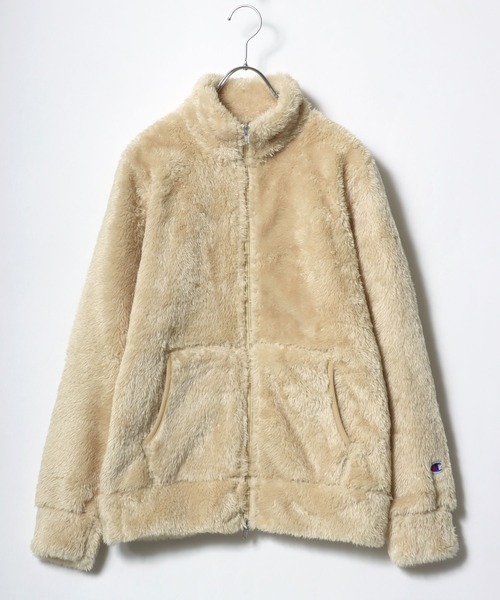 Champion(チャンピオン)の「Champion(チャンピオン) シャギーボアフリース ジップアップブルゾン レディース/スタンドネックジャケット(ブルゾン・レディース・モカ/ベージュ/ホワイト/ブラウン/ブラック・M/L)」の5枚目の写真