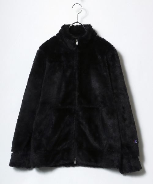 Champion(チャンピオン)の「Champion(チャンピオン) シャギーボアフリース ジップアップブルゾン レディース/スタンドネックジャケット(ブルゾン・レディース・モカ/ベージュ/ホワイト/ブラウン/ブラック・M/L)」の3枚目の写真