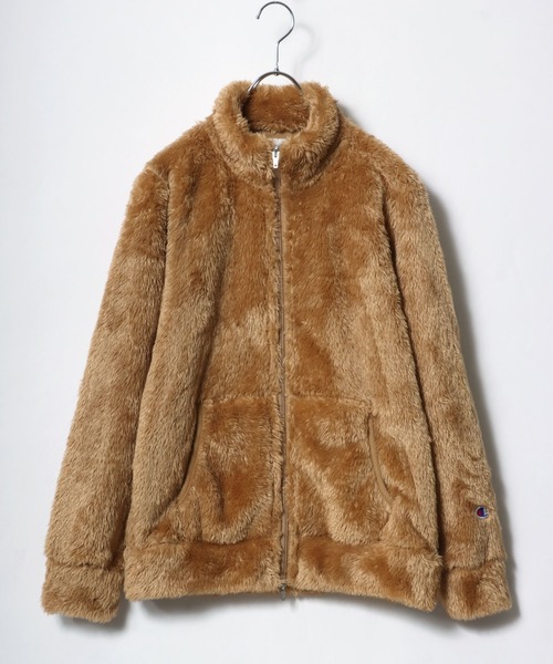 Champion(チャンピオン)の「Champion(チャンピオン) シャギーボアフリース ジップアップブルゾン レディース/スタンドネックジャケット(ブルゾン・レディース・モカ/ベージュ/ホワイト/ブラウン/ブラック・M/L)」の1枚目の写真