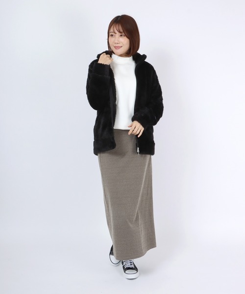 Champion(チャンピオン)の「Champion(チャンピオン) シャギーボアフリース ジップアップブルゾン レディース/スタンドネックジャケット(ブルゾン・レディース・モカ/ベージュ/ホワイト/ブラウン/ブラック・M/L)」の10枚目の写真
