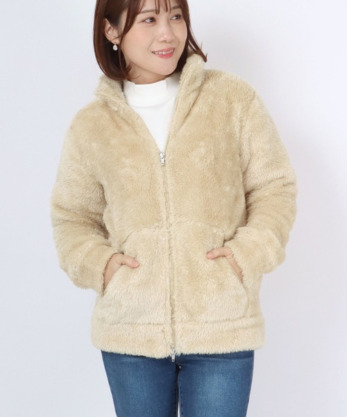Champion(チャンピオン)の「Champion(チャンピオン) シャギーボアフリース ジップアップブルゾン レディース/スタンドネックジャケット(ブルゾン・レディース・モカ/ベージュ/ホワイト/ブラウン/ブラック・M/L)」の19枚目の写真