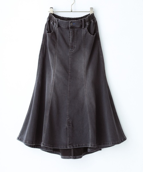 n'OrLABEL（ノアールレーベル）の「【機能素材】『パウダー裏起毛デニムマーメイドスカート』（デニムスカート・レディース・インディゴブルー/ブラック/ブルー・2/1）」の21枚目の写真