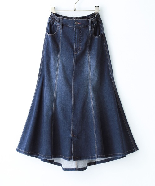 n'OrLABEL（ノアールレーベル）の「【機能素材】『パウダー裏起毛デニムマーメイドスカート』（デニムスカート・レディース・インディゴブルー/ブラック/ブルー・2/1）」の20枚目の写真