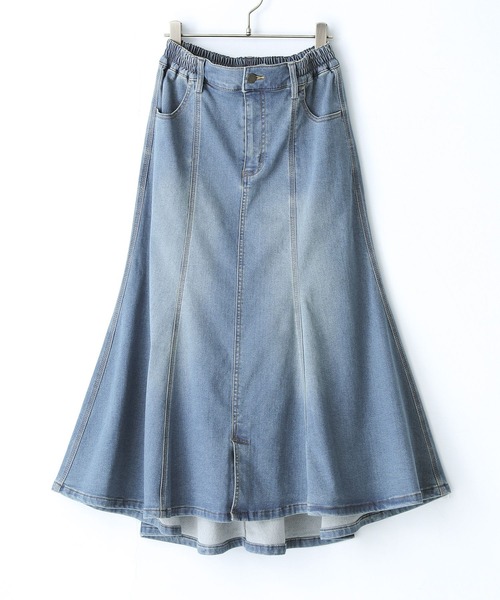 n'OrLABEL（ノアールレーベル）の「【機能素材】『パウダー裏起毛デニムマーメイドスカート』（デニムスカート・レディース・インディゴブルー/ブラック/ブルー・2/1）」の19枚目の写真