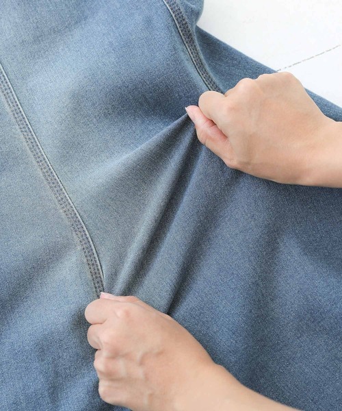 n'OrLABEL（ノアールレーベル）の「【機能素材】『パウダー裏起毛デニムマーメイドスカート』（デニムスカート・レディース・インディゴブルー/ブラック/ブルー・2/1）」の12枚目の写真