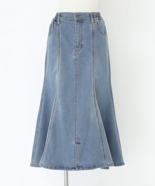 n'OrLABEL（ノアールレーベル）の「【機能素材】『パウダー裏起毛デニムマーメイドスカート』（デニムスカート・レディース・インディゴブルー/ブラック/ブルー・2/1）」の9枚目の写真