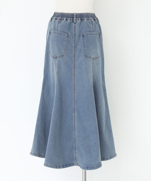 n'OrLABEL（ノアールレーベル）の「【機能素材】『パウダー裏起毛デニムマーメイドスカート』（デニムスカート・レディース・インディゴブルー/ブラック/ブルー・2/1）」の11枚目の写真