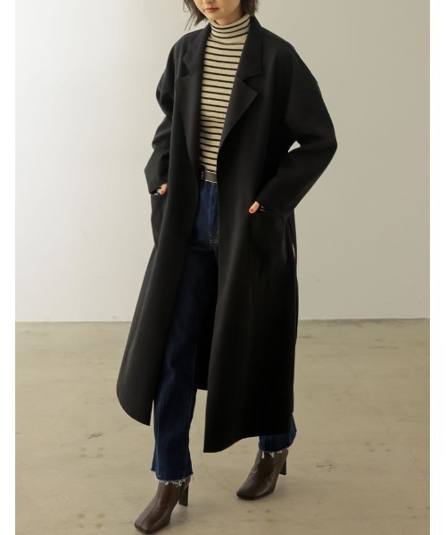 Re:EDIT（リエディ）の「ベルト付きウールライクテーラードガウン