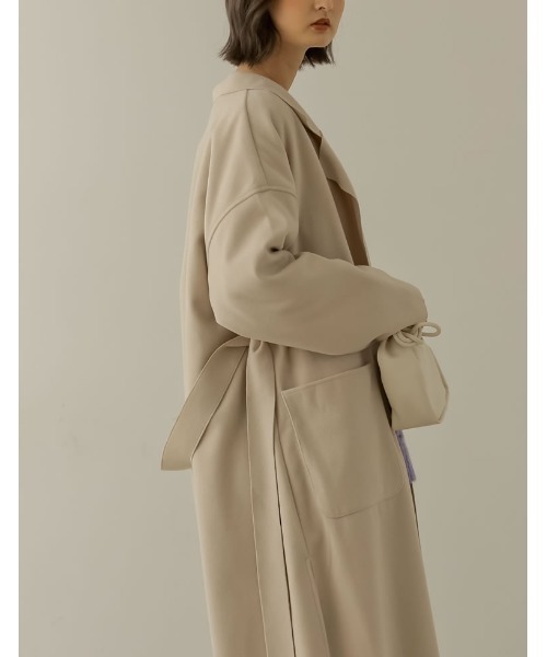 Re:EDIT（リエディ）の「ベルト付きウールライクテーラードガウン