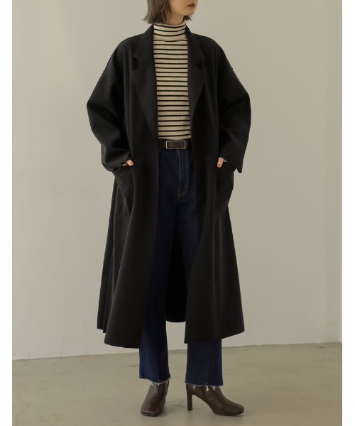 Re:EDIT（リエディ）の「ベルト付きウールライクテーラードガウン