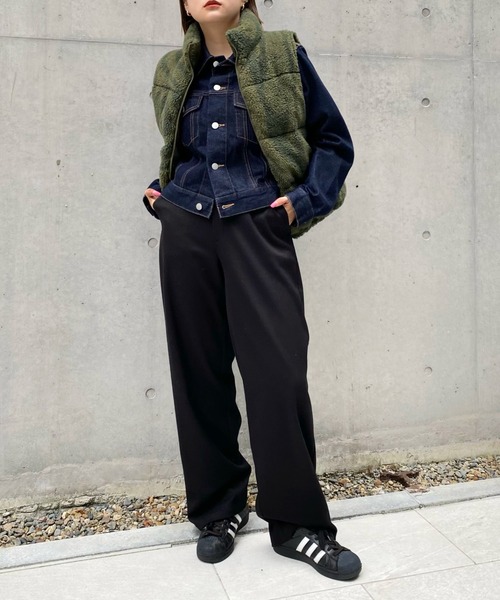 WHO'S WHO gallery（フーズフーギャラリー）の「ウェーブボアベスト（ダウンベスト・レディース・カーキ/アイボリー/ブラック・FREE）」の10枚目の写真