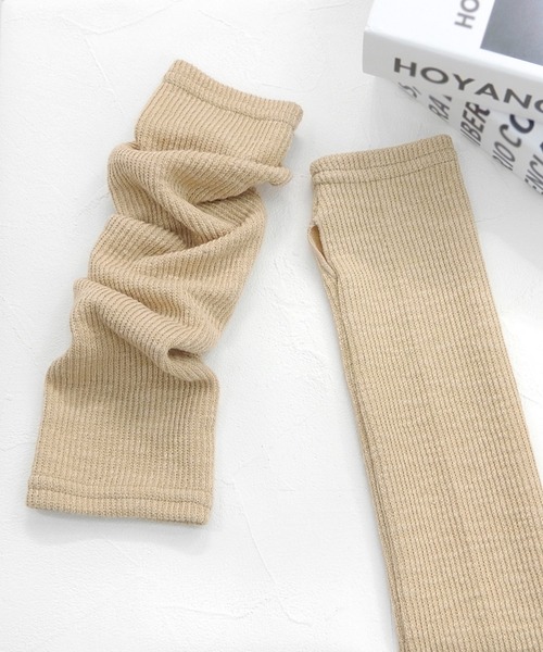 minia（ミニア）の「リブアームウォーマー（アームカバー・レディース・ダークグレー/ベージュ/ブラック・FREE）」の7枚目の写真