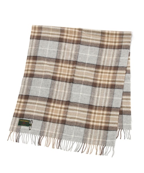 A part by(アパートバイ)の「【TWEEDMILL/ツイードミル】チェックストール(マフラー・レディース・ベージュ/レッド・FREE)」の4枚目の写真