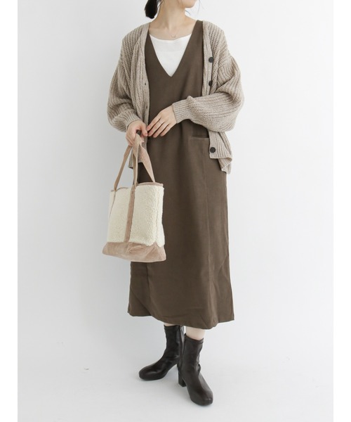 Samansa Mos2 blue（サマンサモスモスブルー）の「◎ルーズニットカーディガン（カーディガン/ボレロ・レディース・グレー/ブルー/パープル/ベージュ/グリーン/イエロー・ﾌﾘ-）」の7枚目の写真