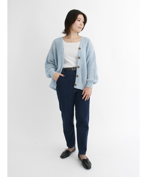 Samansa Mos2 blue（サマンサモスモスブルー）の「◎ルーズニットカーディガン（カーディガン/ボレロ・レディース・グレー/ブルー/パープル/ベージュ/グリーン/イエロー・ﾌﾘ-）」の10枚目の写真