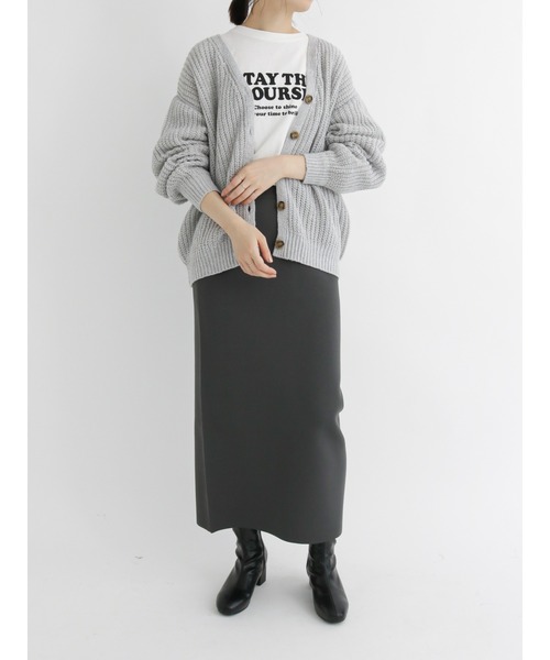 Samansa Mos2 blue（サマンサモスモスブルー）の「◎ルーズニットカーディガン（カーディガン/ボレロ・レディース・グレー/ブルー/パープル/ベージュ/グリーン/イエロー・ﾌﾘ-）」の12枚目の写真