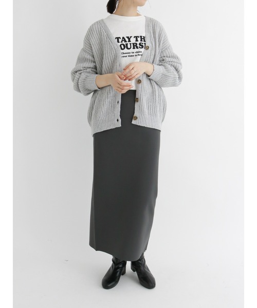 Samansa Mos2 blue（サマンサモスモスブルー）の「◎ルーズニットカーディガン（カーディガン/ボレロ・レディース・グレー/ブルー/パープル/ベージュ/グリーン/イエロー・ﾌﾘ-）」の13枚目の写真