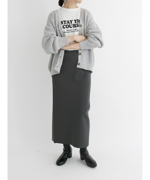 Samansa Mos2 blue（サマンサモスモスブルー）の「◎ルーズニットカーディガン（カーディガン/ボレロ・レディース・グレー/ブルー/パープル/ベージュ/グリーン/イエロー・ﾌﾘ-）」の14枚目の写真