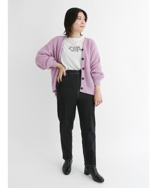 Samansa Mos2 blue（サマンサモスモスブルー）の「◎ルーズニットカーディガン（カーディガン/ボレロ・レディース・グレー/ブルー/パープル/ベージュ/グリーン/イエロー・ﾌﾘ-）」の20枚目の写真