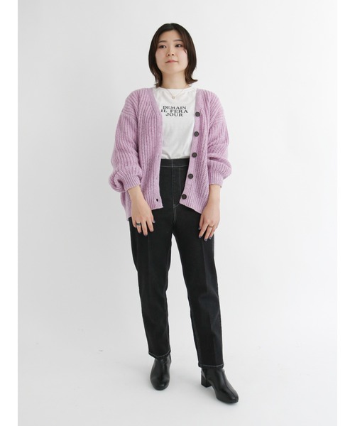 Samansa Mos2 blue（サマンサモスモスブルー）の「◎ルーズニットカーディガン（カーディガン/ボレロ・レディース・グレー/ブルー/パープル/ベージュ/グリーン/イエロー・ﾌﾘ-）」の21枚目の写真