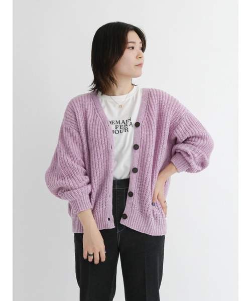 Samansa Mos2 blue（サマンサモスモスブルー）の「◎ルーズニットカーディガン（カーディガン/ボレロ・レディース・グレー/ブルー/パープル/ベージュ/グリーン/イエロー・ﾌﾘ-）」の22枚目の写真