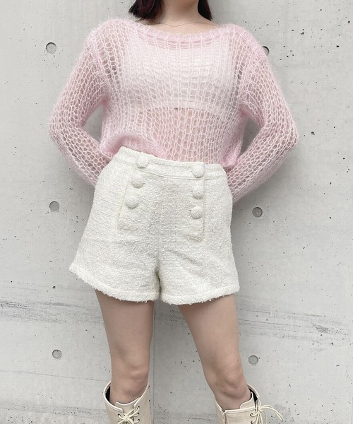 lilLilly（リルリリー）の「ツイードショートパンツ（その他パンツ・レディース・ホワイト/ブラック・FREE）」の2枚目の写真