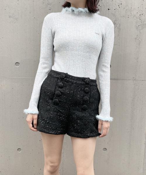 lilLilly（リルリリー）の「ツイードショートパンツ（その他パンツ・レディース・ホワイト/ブラック・FREE）」の6枚目の写真