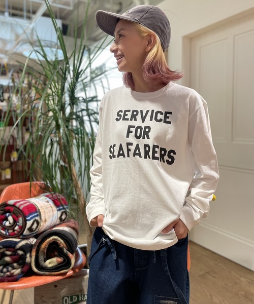 GREEN BOWL（グリーンボウル）の「グリーンボウル【GREEN BOWL】Heavy Weight L/S T-shirts(SERVICE柄)（Tシャツ/カットソー・メンズ・ホワイト/ブラック/杢グレー・M/L）」の2枚目の写真