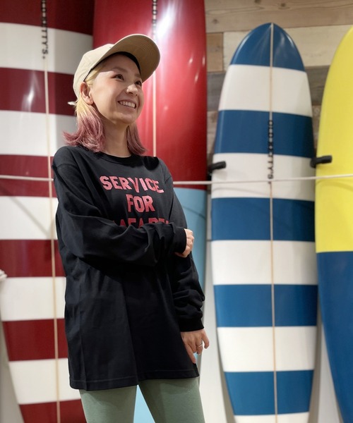 GREEN BOWL（グリーンボウル）の「グリーンボウル【GREEN BOWL】Heavy Weight L/S T-shirts(SERVICE柄)（Tシャツ/カットソー・メンズ・ホワイト/ブラック/杢グレー・M/L）」の3枚目の写真