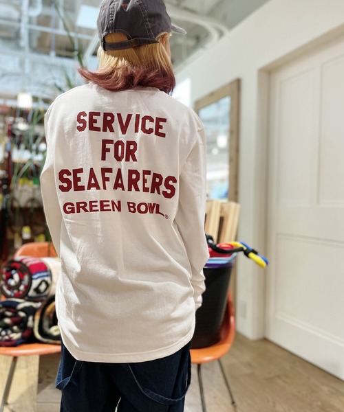 GREEN BOWL（グリーンボウル）の「グリーンボウル【GREEN BOWL】Heavy Weight L/S T-shirts(SERVICE柄)（Tシャツ/カットソー・メンズ・ホワイト/ブラック/杢グレー・M/L）」の5枚目の写真