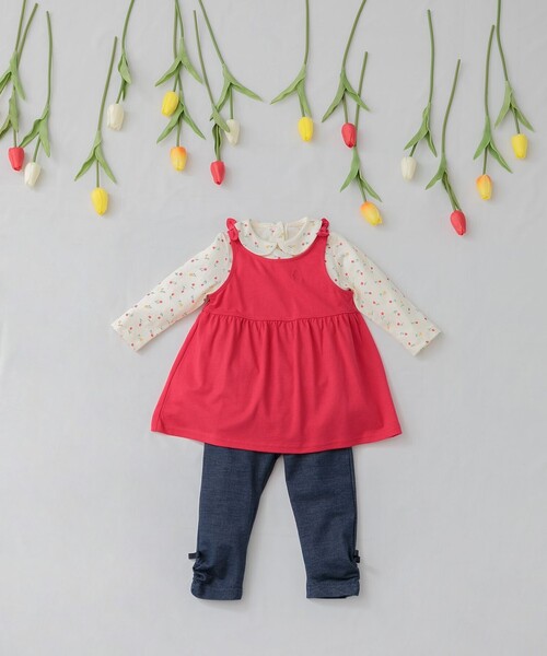 【セール】【80-90㎝】Tulips Shower ジャンパースカート（ロンパース）｜組曲（クミキョク） 5,170円