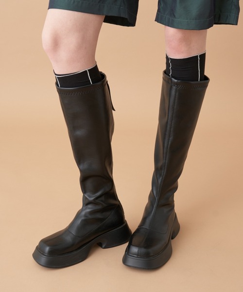 Solace（ソレイス）の「ヘビィソールロングブーツ/軽量（ブーツ・レディース・ブラック/ブラウン・38/39/40）」の8枚目の写真
