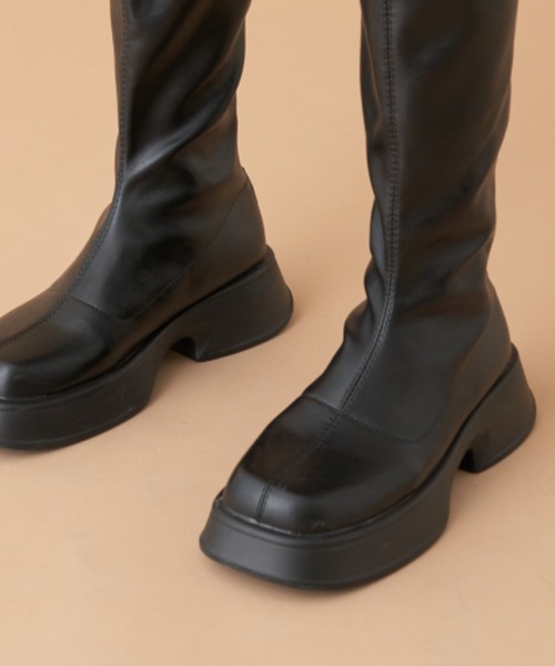 Solace（ソレイス）の「ヘビィソールロングブーツ/軽量（ブーツ・レディース・ブラック/ブラウン・38/39/40）」の9枚目の写真