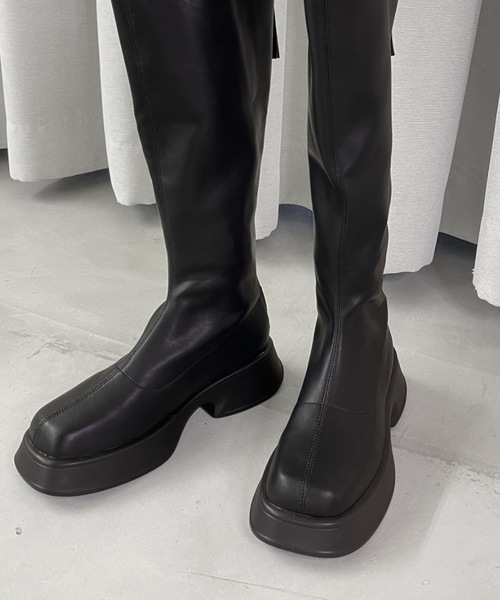 Solace（ソレイス）の「ヘビィソールロングブーツ/軽量（ブーツ・レディース・ブラック/ブラウン・38/39/40）」の15枚目の写真