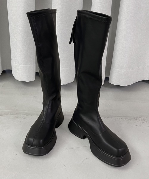 Solace（ソレイス）の「ヘビィソールロングブーツ/軽量（ブーツ・レディース・ブラック/ブラウン・38/39/40）」の19枚目の写真