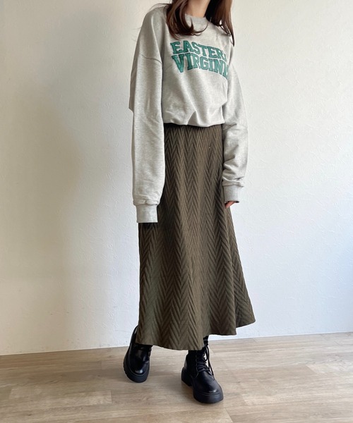 ISOOK(アイスー)の「【ZOZO限定】Knit flare skirt / ニットフレアスカート(スカート・レディース・アイボリー/カーキ・FREE)」の17枚目の写真