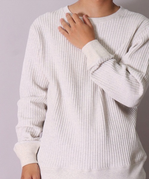 JEMORGAN(ジェーイーモーガン)の「(LK)【JEMORGAN】ビッグ ワッフル スウェット プルオーバー(スウェット・メンズ・杢グレー/オフホワイト/ベージュ/ブラック/チャコールグレー/オートミール/ブラウン・MEDIUM/LARGE/X-LARGE)」の7枚目の写真