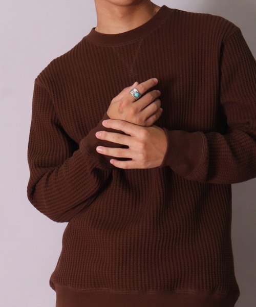 JEMORGAN(ジェーイーモーガン)の「(LK)【JEMORGAN】ビッグ ワッフル スウェット プルオーバー(スウェット・メンズ・杢グレー/オフホワイト/ベージュ/ブラック/チャコールグレー/オートミール/ブラウン・MEDIUM/LARGE/X-LARGE)」の1枚目の写真