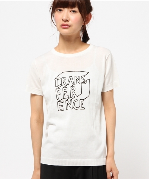 MIDWEST（ミッドウエスト）の「Bella Freud TRANSFERENCE半袖ニット（ニット/セーター・レディース・オフホワイト・MEDIUM/SMALL）」の2枚目の写真