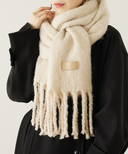 Chico(チコ)の「太フリンジストール(マフラー・レディース・チャコールグレー/ベージュ/アイボリー・FREE)」の3枚目の写真