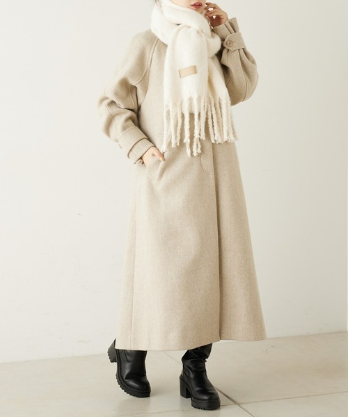 Chico(チコ)の「太フリンジストール(マフラー・レディース・チャコールグレー/ベージュ/アイボリー・FREE)」の6枚目の写真